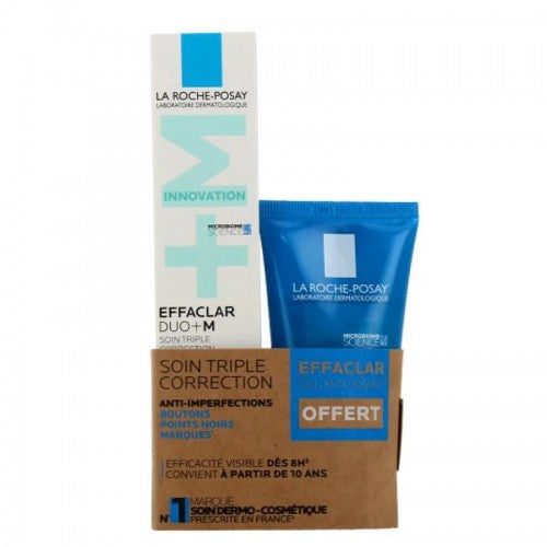 La Roche-Posay Effaclar Duo+ Cream 40ml + Effaclar Purifying Foaming Gel for Oily Sensitive Skin 50ml.