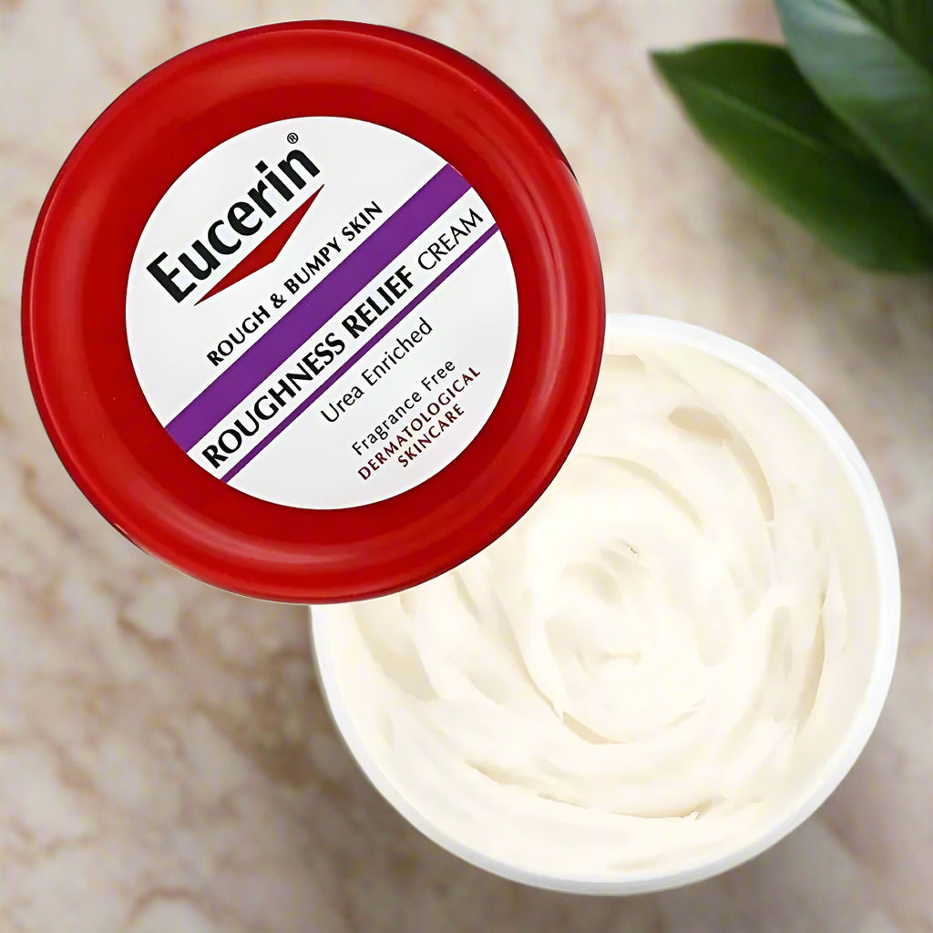 Eucerin, Roughness Relief Cream, Fragrance Free, 16 oz (454 g).