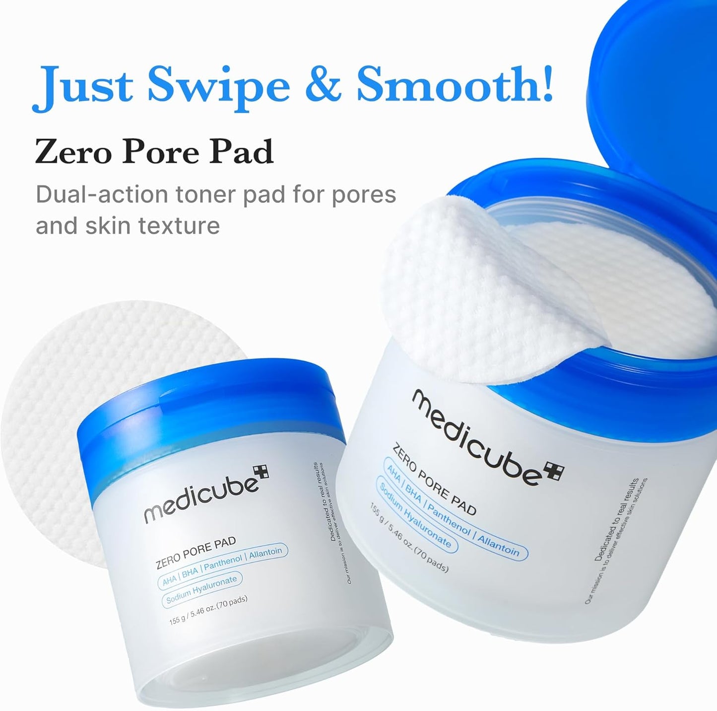Medicube Zero Pore Pads 2.0 with AHA, BHA, Panthenol, Allantoin and Sodium Hyaluronate