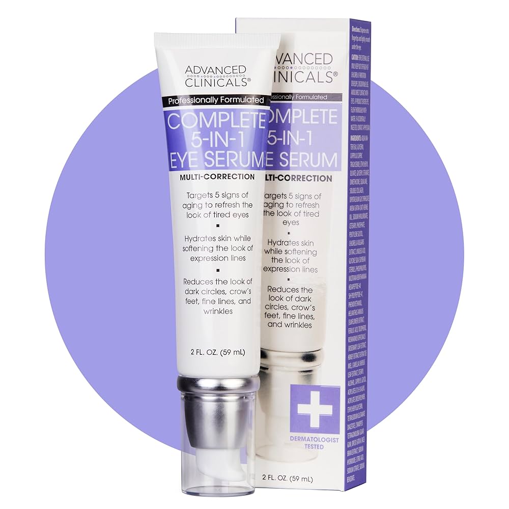 Advanced Clinicals Complete 5-in-1 Eye Serum for Dark Circles and wrinkles - 59 ml