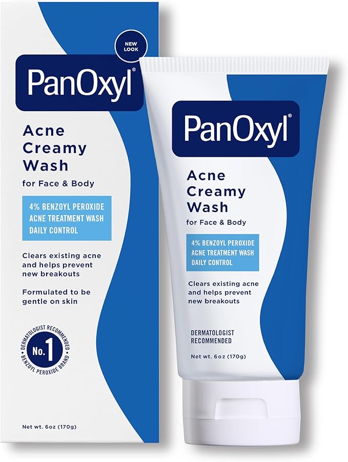 PanOxyl Acne Creamy Wash, 4% Benzoyl Peroxide, 6 Ounce.