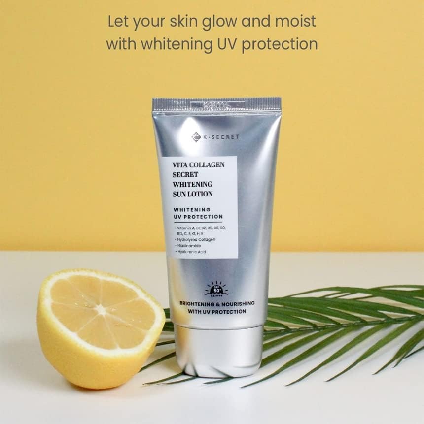 K- Secret Vita Collagen Secret Whitening Sun Lotion.