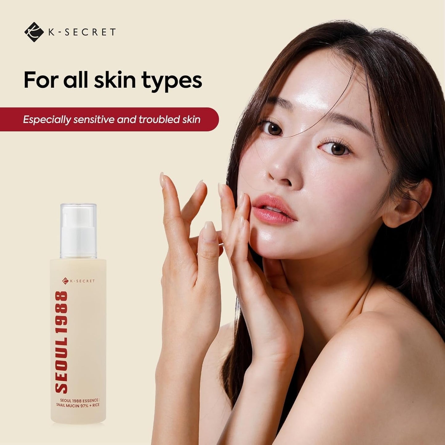 K-SECRET SEOUL 1988 Essence Snail Mucin 97% + Rice, 100ml.