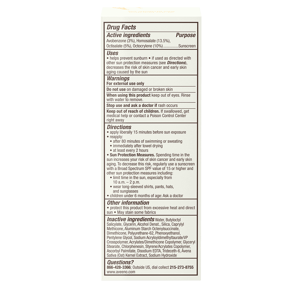 Aveeno Paraben-free Moisturizing Face Lotion SPF 60 - 60 ml.