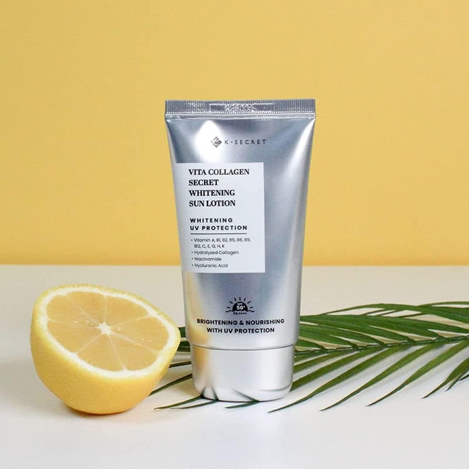 K- Secret Vita Collagen Secret Whitening Sun Lotion.