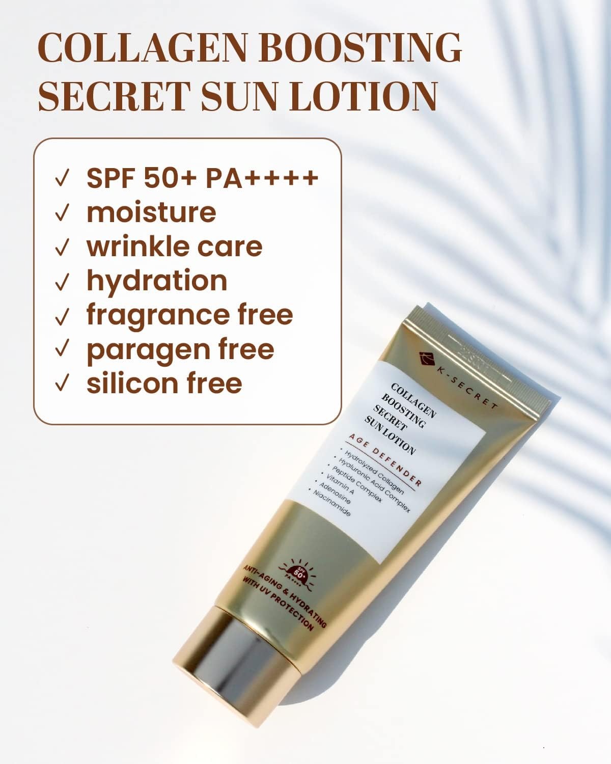 K-SECRET Collagen Boosting Secret Sun Lotion.